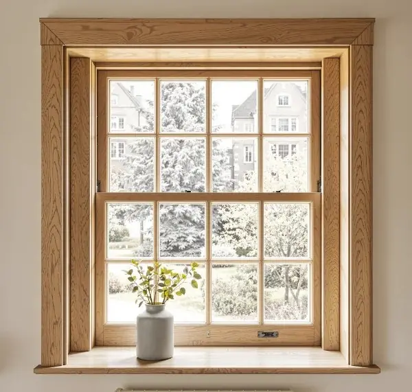 Châssis bois à petits-bois posé dans une maison de caractère
