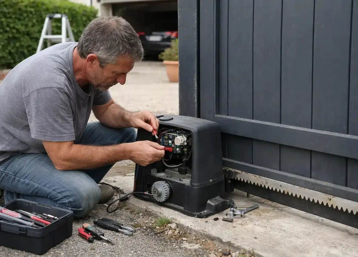 Réparation du moteur d'une porte automatique