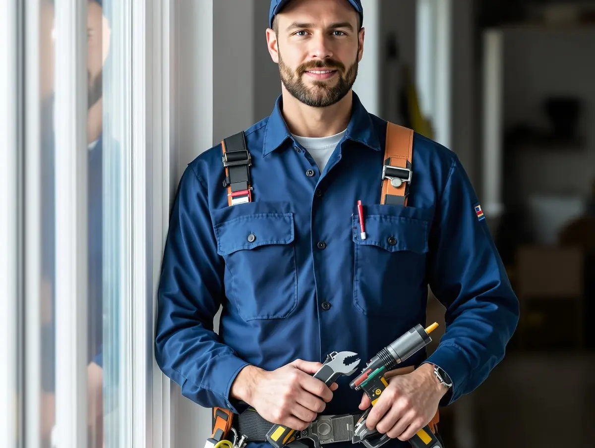 Technicien équipé pour le dépannage de portes de garage